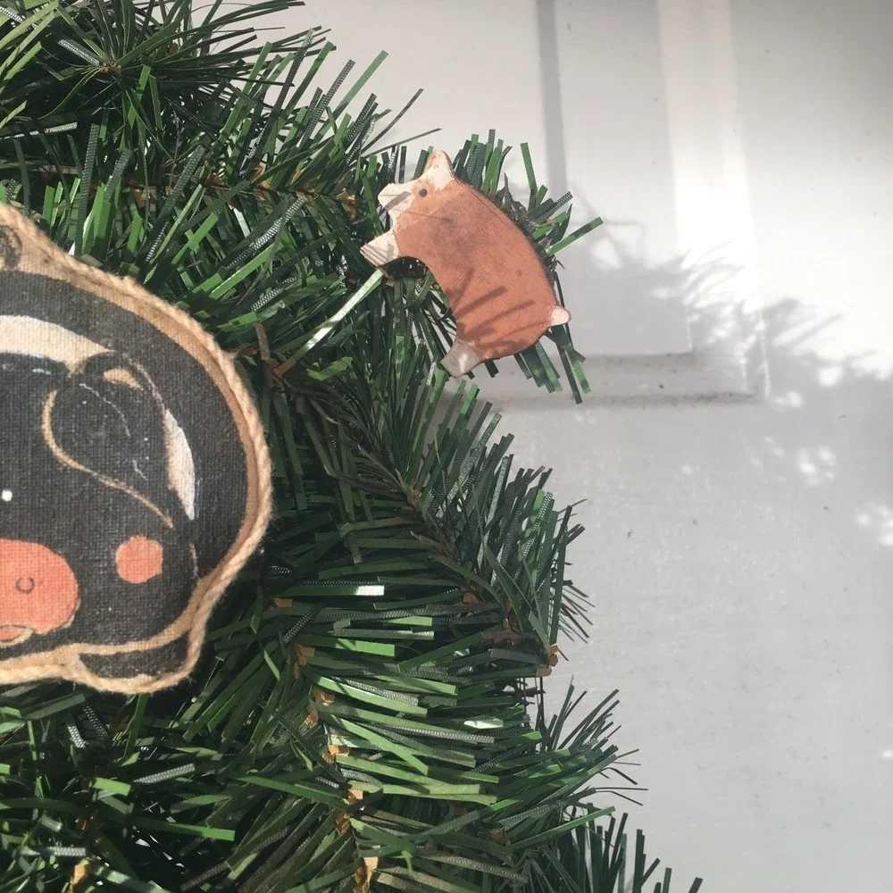 Primitive Evergreen Pig Farmhouse‎ Wreath All Season 20